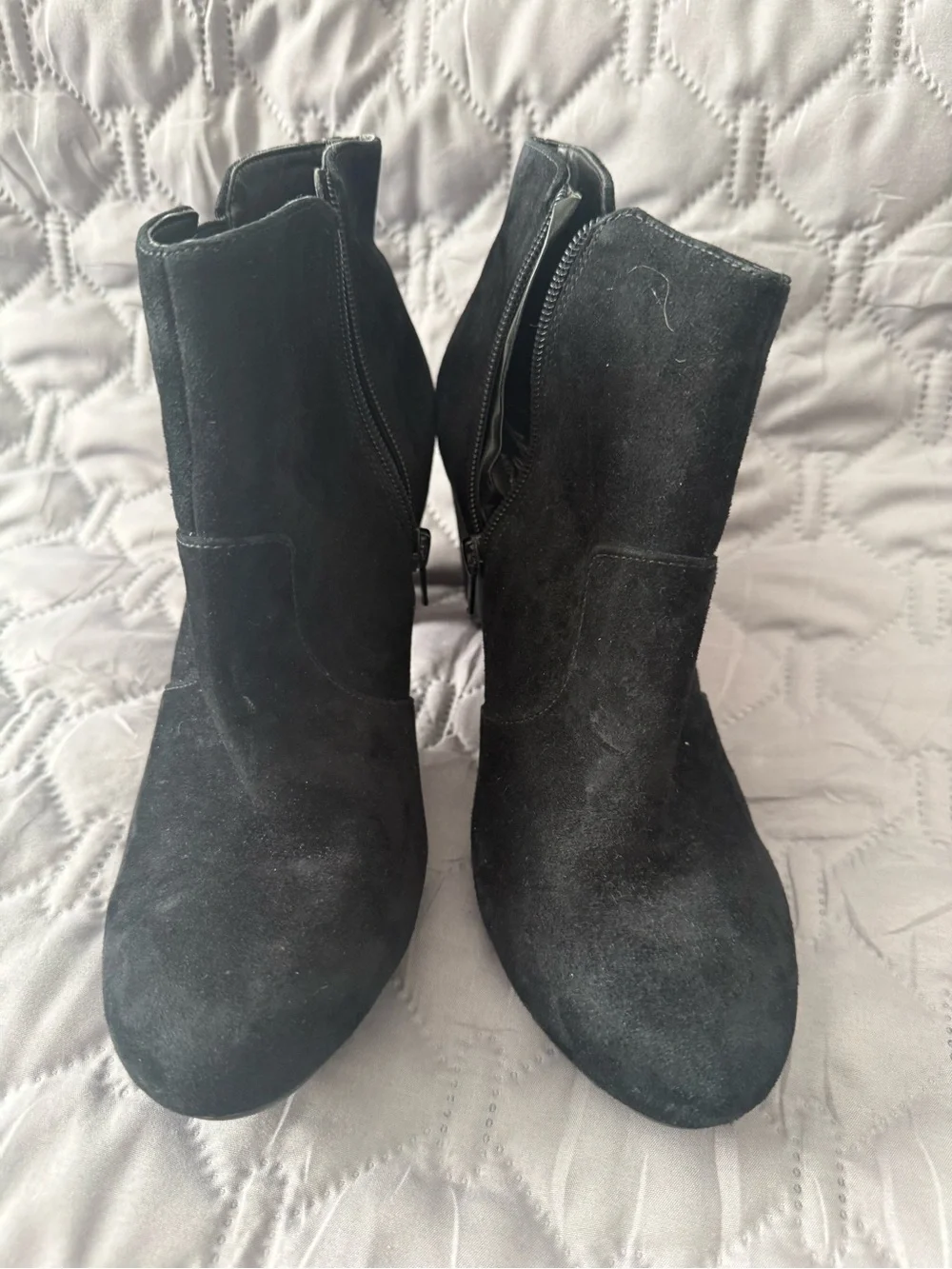 Easy Spirit Black Suede Ankle Booties with Block Heel